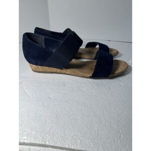 Naturalizer Rover Navy Blue Strap Low‎ Wedge Sandals Women Sze 10Coastal Preppy